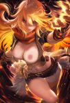  1girl 1girl 1girl areola artist_name asymmetrical_legwear belly belt belt_buckle big_breasts blonde blurry breasts buckle buttons cleavage closed_mouth curves dark_background female_only fingerless_gloves fire gauntlets gloves high_resolution hips hotpants legs legwear long_hair looking_at_viewer magic midriff motion_blur navel nipples orange_hair photoshop purple_eyes realistic rwby sakimichan scarf short_sleeves shorts signature single_thighhigh spats stockings stockings thighs torn torn_clothes watermark yang_xiao_long yellow_legwear 