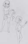  bra bra_removed drawing freckles jackie_lynn_thomas monochrome nude phone poland_(artist) sketch smartphone smile standing star_vs_the_forces_of_evil topless ubnt 