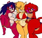  1girl alpha_channel anthro areola areola_slip ass big_ass big_breasts breasts canine cleavage clothed clothing echidna erect_nipples fan_character fox furry group hedgehog huge_ass huge_breasts littlegraybunny mammal mobian_(species) monotreme nipple_bulge nipples sideboob 