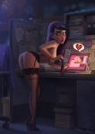  1girl ass bent_over breasts dc dc_comics dcau earrings female female_only garterbelt high_heels holding_panties kimisz lingerie lois_lane no_bra panties_removed solo standing stockings superman:_the_animated_series superman_(series) undressing 