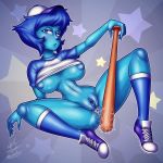  2016 anus anus_juice baseball_bat big_breasts bottomless breasts captainjerkpants lapis_lazuli lapis_lazuli_(steven_universe) nipples pussy steven_universe weapon 