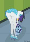  1_girl 1girl ass bare_shoulders bent_over equestria_girls female female_only friendship_is_magic hat high_heels indoors my_little_pony no_panties no_skirt partially_clothed purple_hair pussy rarity rarity_(mlp) solo standing 