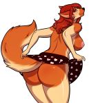  1girl 1girl anthro ass big_ass breasts canine clothed clothing dog furry german_shepherd looking_at_viewer looking_back mammal nipples porin smile standing topless 