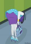  1_girl 1girl ass bare_shoulders bent_over clothed equestria_girls female female_only friendship_is_magic hat high_heels indoors my_little_pony pencil_skirt purple_hair purple_skirt rarity rarity_(mlp) skirt solo standing 
