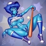  2016 anus baseball_bat big_breasts bottomless breasts captainjerkpants lapis_lazuli lapis_lazuli_(steven_universe) nipples pussy steven_universe weapon 