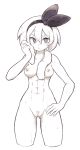  1girl abs bea_(pokemon) bow breasts creatures_inc. female female_human female_only game_freak hand_on_hip high_resolution human lamb-oic029 monochrome nintendo nipples nude pokemon pokemon_(game) pokemon_sword_&amp;_shield pubic_hair pussy solo standing sweat thigh_gap thighs towel towel_around_neck 