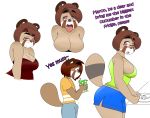  1girl 2017 absurd_res anthro ass big_ass big_breasts breasts clothed clothing cub digital_media_(artwork) english_text erection eyewear fur furry glasses hair high_res looking_at_viewer looking_back male mammal mature mature_female mcfly0crash milf model_sheet open_mouth parent pink_eyes red_panda short_hair shorts sideboob simple_background smile standing text thick_thighs tongue tongue_out white_background wide_hips 