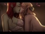  2_girls batman_(series) bra breasts canon_couple dc_comics harley_quinn harley_quinn_(show) hbo_max kissing megs-ils nude poison_ivy romantic sideboob tagme wife_and_wife yuri 