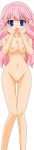 1girl areola baka_to_test_to_shoukanjuu bangs bare_midriff big_breasts blue_eyes breasts censored cleavage cleft_of_venus dutch_angle erect_nipples hair_ornament hairclip high_resolution himeji_mizuki hips legs long_hair looking_at_viewer mound_of_venus navel nipples nude nude_filter open_mouth paipan photoshop pink_hair pussy simple_background standing thighs tongue transparent_background uncensored vector_trace very_high_resolution 