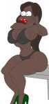  big_breasts bikini breasts brown_skin female habbodude marge_simpson maxtlat milf solo swimsuit the_simpsons 