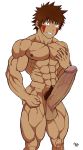  1boy abs bara big_penis kiba_inuzuka male male_focus male_only mlm4anemone muscle naruto nude penis solo testicles 