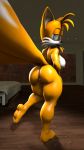  1girl 2017 3d_(artwork) anthro anus areola big_breasts blue_eyes breasts canine digital_media_(artwork) erect_nipples fox fur genderswap hair inside looking_at_viewer lowkeydiag mammal miles_&quot;tails&quot;_prower multiple_tails nipples nude open_mouth presenting pussy sega smile source_filmmaker tail video_games white_fur 