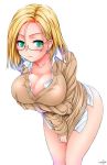 anime ass big_breasts blond_hair breasts character_request cleavage ecchi glasses no_pants pussy series_request 