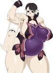  belly black_hair breasts cattleya glasses high_res hobby_japan huge_breasts jill_besson_(vordandan) lost_worlds muscle plump ponytail queen&#039;s_blade smile tagme 