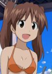 anime bikini breasts cleavage happy medium_breasts mochizuki_tomomi orange_bikini shinryaku!_ikamusume smile squid_girl tomomi_mochizuki twintails 
