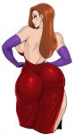  1girl ass big_breasts breasts dress fuckable green_eyes huge_ass insanely_hot jessica_rabbit long_hair looking_at_viewer looking_back redhead sideboob who_framed_roger_rabbit 