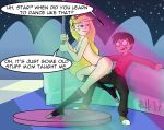  2017 ankle_boots black_panties boner boots erection lap_dance lap_dancing looking_at_another looking_back marco_diaz nipples o.o o_o penis pole pole_dance pole_dancing purple_panties sealedhelm sideboob signature small_breasts speech_bubble star_butterfly star_vs_the_forces_of_evil stripper stripping topless 