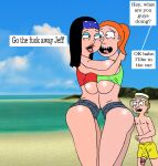  american_dad big_breasts big_penis breast_press crossover dialogue hayley_smith imminent_sex jeff_fischer penis penis_out rick_and_morty sbb summer_smith symmetrical_docking yuri 