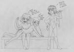  3girls ;) annoyed ass biting_lip drawing happy heart jackie_lynn_thomas janna_ordonia medium_breasts monochrome nude one_eye_closed poland_(artist) sketch small_breasts smile spank spanked spanking star_butterfly star_vs_the_forces_of_evil towel wink yuri 