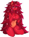  1girl 1girl anthro better_version_at_source breasts cute dandruff flaky fur furry hair happy_tree_friends long_hair mammal nipples porcupine raikissu red_eyes red_fur rodent 