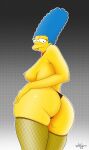  big_ass big_breasts blue_hair marge_simpson milf milf the_simpsons yellow_skin 