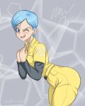  1girl anime_milf arched_back ass ass_focus big_ass big_breasts blue_eyes blue_hair bottom_heavy breasts bubble_butt bulma_brief closed_eyes clothed clothed_female clothing curvaceous dat_ass dragon_ball dragon_ball_super dragon_ball_super:_super_hero dragon_ball_z ear_piercing earrings edit fat_ass female_focus female_only high_res human large_ass light-skinned_female light_skin looking_at_viewer looking_back mature mature_female mature_woman milf nipple_bulge nude nude_filter one_eye_closed open_mouth piercing short_hair sideboob simple_background smile solo_female solo_focus tagme thick_thighs video voluptuous white_background wide_hips 