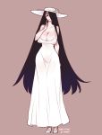  big_breasts blush breasts buck-satan cleavage dark_hair dress ghost hasshaku-sama hat long_hair 