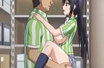 1boy 1girl ahegao animated_gif bouncing_breasts breasts censored gif hentai jk_to_ero_konbini_tenchou 