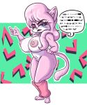 1girl 1girl 2016 aeris_(vg_cats) anthro areola big_breasts breasts cat erect_nipples feline joelasko mammal nipples nude text vg_cats webcomic 