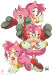  &lt;3 1girl 1girl 2017 amy_rose anthro anus ass black_nose boots clothing coolblue english_text footwear furry gloves green_eyes hair heavy_breathing hedgehog japanese_text mammal nude pink_hair pussy sega short_hair sweat text tongue video_games 