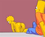  anus ass bart_simpson bent_over breasts brother_and_sister erection evilweazel_(artist) incest lisa_simpson nude shaved_pussy the_simpsons thighs yellow_skin 