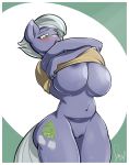  1girl 1girl anthro anthrofied areola big_breasts bodily_fluids bottomless breasts clothed clothing clothing_lift equid equine friendship_is_magic furry genitals grey_body high_res huge_breasts limestone_pie_(mlp) mammal my_little_pony pussy sanders shirt shirt_lift sweat topwear undressing wide_hips 