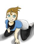 :) :p all_fours artist_name c._alexia looking_at_viewer makoto makoto_(pokemon) pokemon pokemon:_kimi_ni_kimeta pokemon:_kimi_ni_kimeta! pokemon_(anime) pokemon_(movie) porkyman smile tongue tongue_out verity watermark