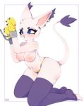  1girl 1girl absurd_res animal_humanoid anthro ass belly big_ass big_breasts big_ears big_nipples blue_eyes blush bodily_fluids breasts cat_humanoid chain chained claws clothing cum cum_in_mouth cum_inside digimon digimon_(species) domestic_cat ear_piercing ear_tuft earring felid felid_humanoid feline feline_humanoid felis footwear fur furry gatomon genital_fluids gloves handcuffs handwear high_res humanoid kneel lactating legwear long_tail mammal mammal_humanoid mythruna navel nipples piercing shackles signature simple_background slave stockings tail_tuft thick_thighs thong trapped tuft underwear white_body white_fur 