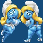  ass big_ass big_breasts breasts cleavage dat_ass female nikcesco nipples see-through smurfette solo the_smurfs 