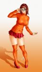  breasts high_heels scooby-doo skirt stockings velma_dinkley 