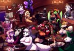 2017 5_fingers accipitrid accipitriform alcohol amber_ladoe_(sabre_dacloud) anthro arctic arctic_fox arthropod avian bandanna bar bar_counter bare_breasts bartender beak beaver beer_mug beverage big_breasts bird bisexual black_body black_choker black_fur black_jewelry black_necklace blue_eyes bovid bovine breasts brothel brown_body brown_feathers brown_nipples brown_nose buteo_(species) canid canine canis caprine card cattle chandelier chest_tuft choker claws clothed clothing coin combatraccoon container corset counter cup deer detailed_background digital_media_(artwork) dragon drinking drinking_glass elvira_vasnetsov_(sabre_dacloud) english_text european_mythology eyewear feathered_wings feathers female fingers flask flower flush_(poker_hand) fox front_view frontier fur furniture gambler genitals glass glass_container glass_cup glasses greek_mythology green_body green_fur grey_body grey_fur group gun gunslinger_(profession) handgun harlot_(character) hat headgear headwear hi_res horn hybrid insect jewelry kerchief keyboard_instrument lagomorph large_group lepidopteran leporid lingerie male male/female mammal mane moff_(character) money moth multiple_girls musical_instrument mythological_avian mythological_firebird mythology necklace night nipples non-mammal_breasts one_eye_closed pattern_clothing phoenix_(species) piano pigtails pink_body pink_feathers pink_nipples pistol plant playing_card poker procyonid purple_body purple_eyes purple_fur pussy rabbit raccoon ranged_weapon rear_view red-shouldered_hawk red_eyes revolver rodent royal_flush saloon sash scalie shot_glass skylar_stellarwing snout sophie_(xausr32) standard_playing_card star stool straight_(poker_hand) straight_flush striped_body striped_clothing striped_fur stripes table tail_feathers text three-quarter_view top_hat topless topwear tuft weapon west_(character) western western_dragon westworld whiskey whiskey_bottle whiskey_glass white_body white_fur wings wink wolf wooden