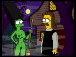  breasts halloween marge_simpson ned_flanders nipples nude shaved_pussy the_simpsons thighs 