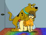  1boy 1girl all_fours anal ass beastiality bottomless dog doggy_position female_human female_human/male_dog glasses knot knotted_penis male/female male_dog no_panties on_all_fours partially_clothed penis scooby scooby-doo sex short_hair velma_dinkley 
