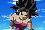 big_breasts breasts caulifla cleavage dicasty dicasty1 dragon_ball dragon_ball_super dragon_ball_z middle_finger saiyan