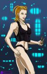  big_breasts breasts cleavage female izzykargeau kingdom_hearts knives larxene solo weapon 
