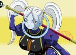 1girl big_breasts breasts clothed dicasty dicasty1 dragon_ball dragon_ball_super dragon_ball_z female female_only marcarita solo solo_female staff weapon