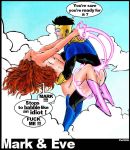  1boy 1girl asking_for_it_(text) atom_eve english fuck_me_(text) image_comics invincible male/female mark_grayson pat redhead samantha_eve_wilkins 
