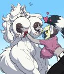  &lt;3 1girl 2017 anthro areola big_breasts breast_fondling breasts canine discoverychannelofficial duo erect_nipples fondling furry hand_on_breast huge_breasts hyper hyper_breasts lemur mammal nipple_bulge nipple_piercing nipples nude piercing primate pussy wolf 