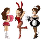  alluring alternate_hairstyle arms_behind_head bunny_girl bunnygirl bunnysuit cheerleader cleavage hands_behind_head javidluffy looking_at_viewer maid maid_outfit maid_uniform phineas_and_ferb raised_eyebrow smile vanessa_doofenshmirtz 