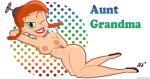 aunt_grandma breasts full_body nipples nude propeller_hat pussy red_hair red_lipstick uncle_grandpa wink