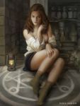 breasts exposed_breasts harry_potter hermione_granger partially_clothed realistic skirt