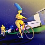  bicycle big_breasts dixieduckart erect_nipples homer_simpson huge_breasts marge_simpson nude nude_female nude_male penis public_nudity pussy shaved_pussy the_simpsons thick_thighs thighs wasp_waist yellow_skin 