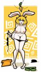  1girl 1girl abstract_background anthro big_breasts bikini blonde_hair blush breasts carrot carrot_(one_piece) clothing food fur furry hair hat hypnofood hypnosis lagomorph mammal mind_control minkmen_(one_piece) nipples nude one_piece pussy rabbit shirt shorts smile spiral_background spiral_eyes swimsuit undressing vegetable white_fur 