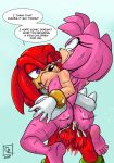  1girl 2017 amy_rose anthro anus areola ass big_breasts blush breasts cum cum_in_pussy cum_inside duo echidna english_text erect_nipples erection forced furry hedgehog knuckles_the_echidna male mammal monotreme nipples omegazuel penetration penis rape sega sex tears testicle text vaginal_penetration 